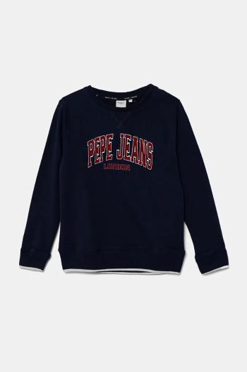 Dětská mikina Pepe Jeans BAIN CREW tmavomodrá barva, s potiskem, PB581623