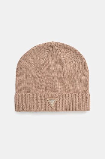 Čepice z vlněné směsi Guess BEANIE béžová barva, V4BZ08 Z39B0