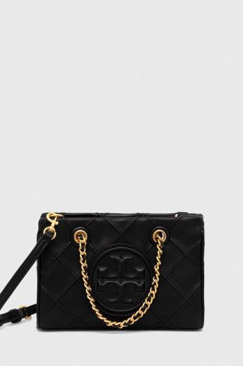 Oboustranná kožená kabelka Tory Burch Fleming Soft Mini Chain černá barva, 152334.001