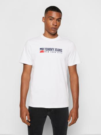 Tommy Jeans pánské bílé triko ENTRY ATHLETICS  - M (YBR)