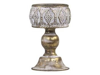 Bronzový antik kovový svícen Vire s patinou - Ø 9*14 cm 71074513 (71745-13)