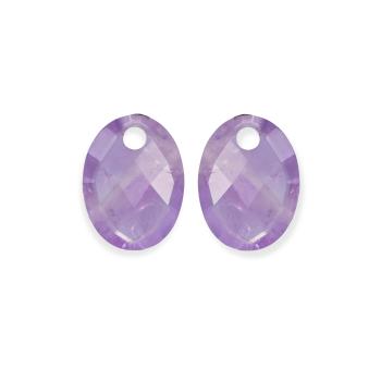 Sparkling Jewels Oválné přívěsky na náušnice z ametystu EAGEM05-MO
