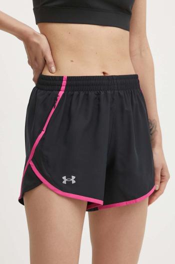 Běžecké šortky Under Armour Fly By černá barva, high waist