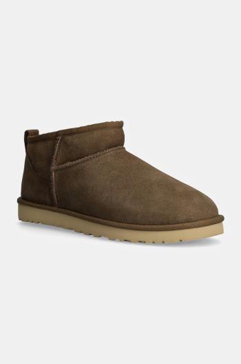 Semišové sněhule UGG Classic Ultra Mini hnědá barva, 1137391-HCK