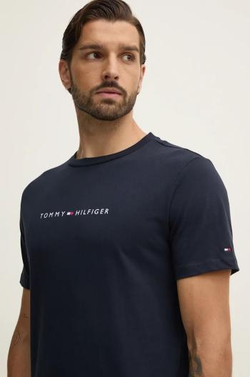 Bavlněné tričko Tommy Hilfiger tmavomodrá barva, s potiskem, UM0UM03344