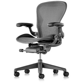 HERMAN MILLER Aeron, velikost B, pro tvrdé podlahy - černá (HM168)