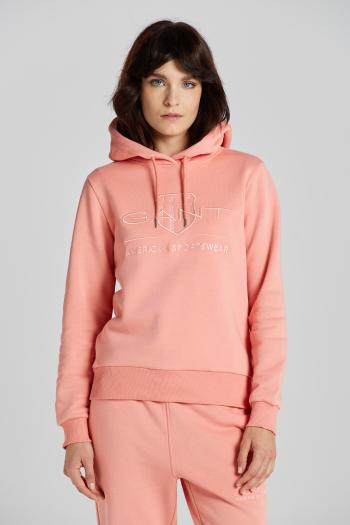 MIKINA GANT REG TONAL SHIELD HOODIE PEACHY PINK