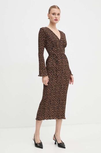 Šaty Never Fully Dressed Leopard Celeste Dress béžová barva, midi, NFDDR1701