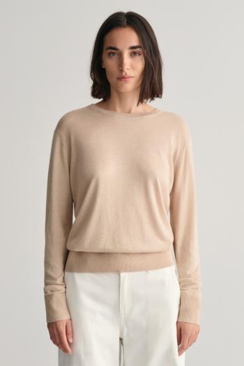 SVETR GANT FINE KNIT C-NECK DRY SAND