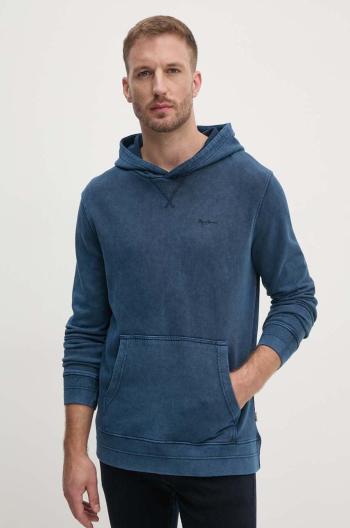 Bavlněná mikina Pepe Jeans SILVERTON HOODIE pánská, tmavomodrá barva, s kapucí, hladká, PM582713