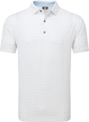 Footjoy Flower Bud Foulard Lisle Mens White XL Polo košile