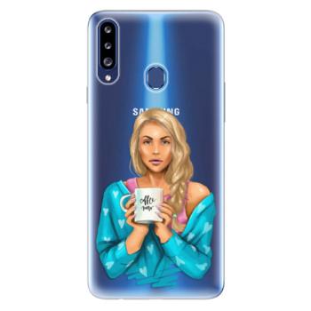 Odolné silikonové pouzdro iSaprio - Coffe Now - Blond - Samsung Galaxy A20s