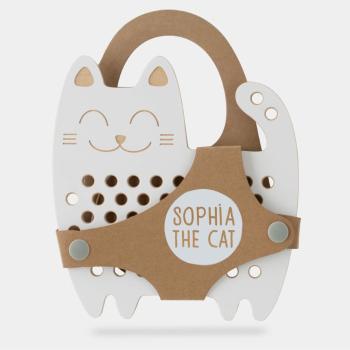 Milin Big Wooden Lacing Toy Cat Sophia aktivity hračka 17 cm x 16 cm x 0,7 cm 1 ks