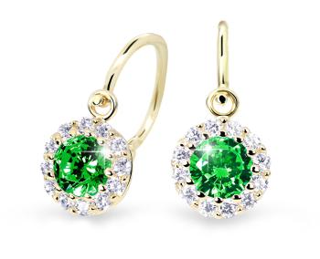 Cutie Jewellery Krásné dětské náušnice ze žlutého zlata C2745-10-X-1 zelená