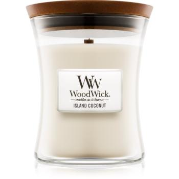 Woodwick Island Coconut vonná svíčka s dřevěným knotem 275 g