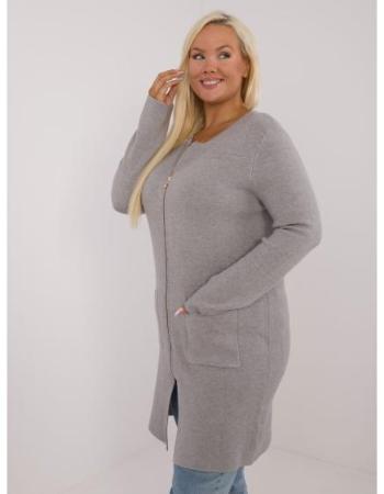 Dámský svetr plus size šedý 