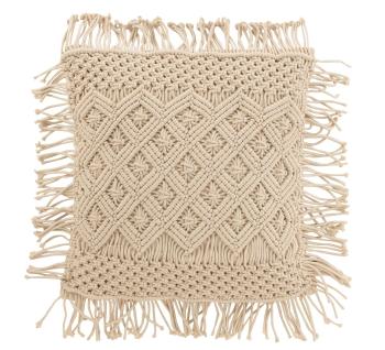 Béžový polštář s drhaným vzorem Macramé Cosy - 50*12*50 cm 23151