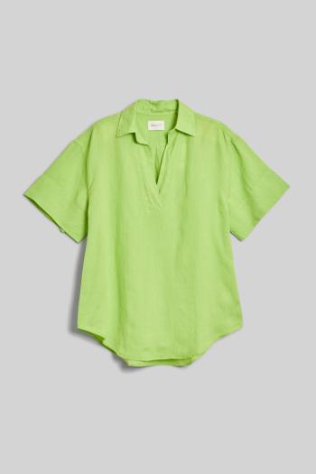 KOŠILE GANT REL LINEN POPOVER SS SHIRT MATCHA GREEN