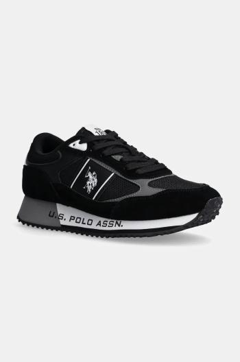 Sneakers boty U.S. Polo Assn. CLEEF černá barva, CLEEF007M/DMS1