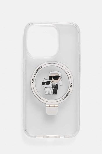 Obal na telefon Karl Lagerfeld iPhone 15 Pro 6.1 pruhledná barva, KLHMP15LHMRSKCH