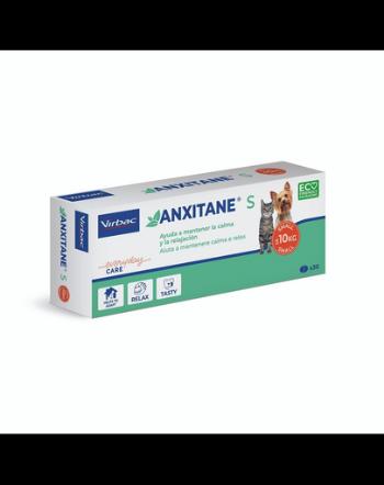 VIRBAC Anxitane S supliment pentru ameliorarea stresului pentru caini si pisici sub 10 kg, 30 tab.