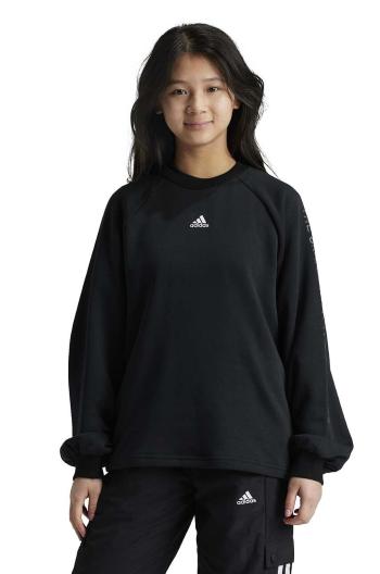 Dětská mikina adidas JGAM CREW černá barva, s potiskem, IV7045