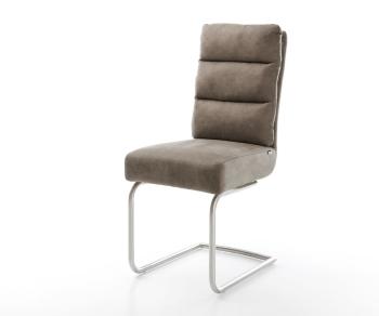 Jídelní židle Pela-Flex taupe vintage konzolová podnož kulatá