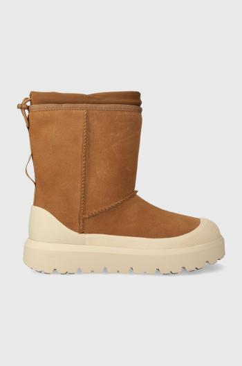 Semišové sněhule UGG Classic Short Weather Hybrid pánské, hnědá barva, 1143992