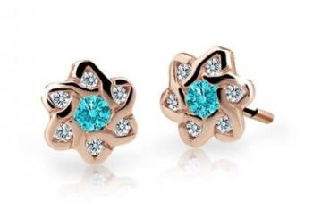 Cutie Jewellery Dětské náušnice z růžového zlata C2149-30-X-4 světle zelená