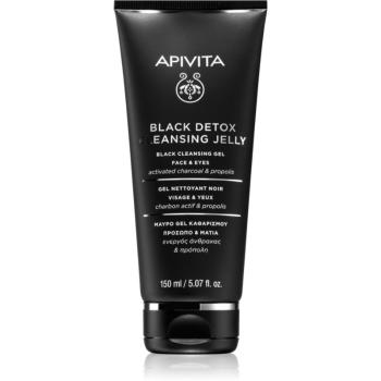 Apivita Cleansing Black Detox Cleansing Gel čisticí gel s aktivním uhlím na obličej a oči 150 ml