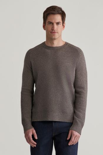 SVETR GANT WOOL BLEND C-NECK DARK HAZELNUT MELANGE