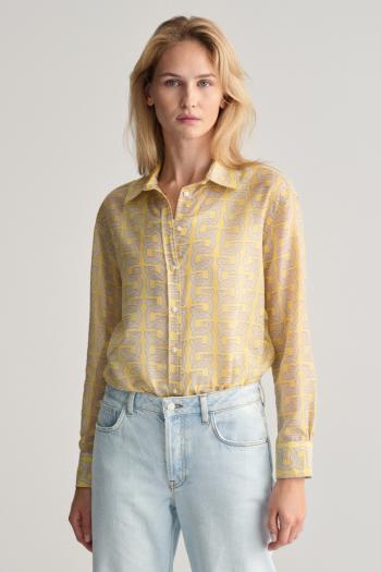 KOŠILE GANT REL G PATTERN COT SILK SHIRT DUSTY YELLOW