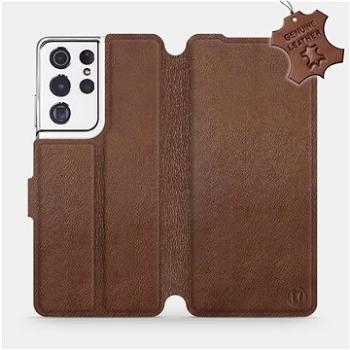 Flip pouzdro na mobil Samsung Galaxy S21 Ultra 5G - Hnědé - kožené -  Brown Leather (5903516620487)