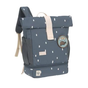 LÄSSIG Mini Rolltop Backpack Happy Print s mid night modrá