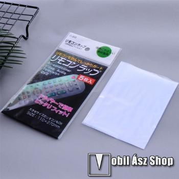 UNIVERZÁLIS Hőre zsugorodó fólia távirányitókhoz ideális, 11cm x 27cm méretű - 5db-os szett, por- és nedvességálló - ÁTLÁTSZÓ