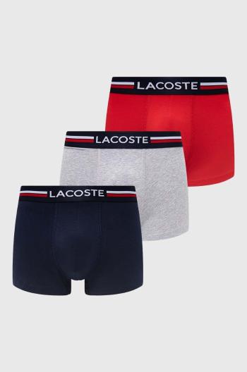 Boxerky Lacoste 3-pack pánské, šedá barva