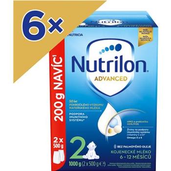 Nutrilon 2 Advanced pokračovací kojenecké mléko 6× 1 kg, 6+ (8595002110038)