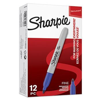 Sharpie S0810950, popisovač Fine, modrý, 12ks, 0.9mm, permanentný