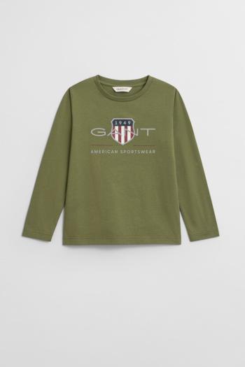 TRIČKO GANT ARCHIVE SHIELD LS T-SHIRT WASHED OLIVE