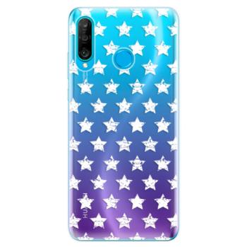 Odolné silikonové pouzdro iSaprio - Stars Pattern - white - Huawei P30 Lite