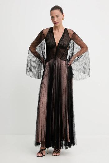 Šaty Twinset čierna farba, maxi, áčkový strih, 251TS2141