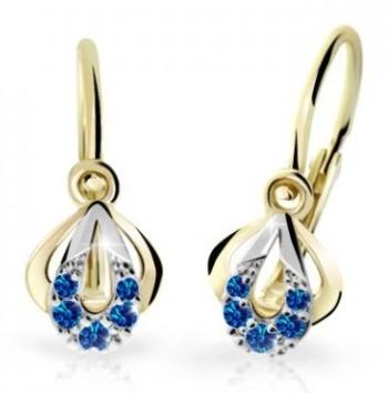 Cutie Jewellery Dětské bicolor náušnice ze žlutého zlata C2270-10-X-1 modrá