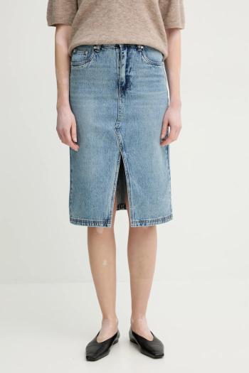 Bavlnená rifľová sukňa Gestuz midi, rovný strih, 10909944