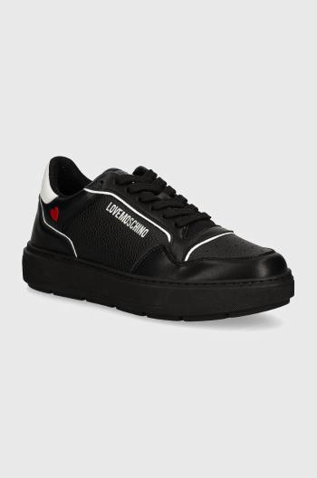 Kožené sneakers boty Love Moschino černá barva, JA15144G1LJC100A