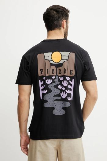 Bavlnené tričko Picture Ouvea pánske, čierna farba, s potlačou, MTS1264