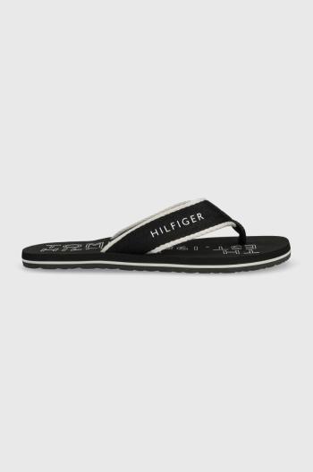 Žabky Tommy Hilfiger SPORTY HILFIGER BEACH SANDAL pánské, černá barva, FM0FM04469