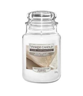 Yankee Candle Vonná svíčka Home Inspiration velká White Linen & Lace 538 g