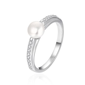 Agato Elegantní stříbrný prsten s pravou perlou AGT-R08W 52 mm