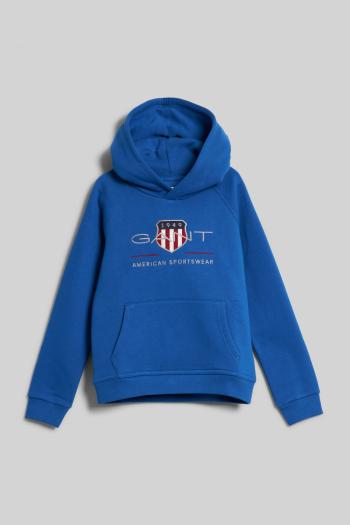 MIKINA GANT ARCHIVE SHIELD RAGLAN HOODIE LAPIS BLUE