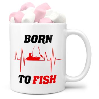 Hrnek Born to fish (Náplň hrníčku: Marshmallow)